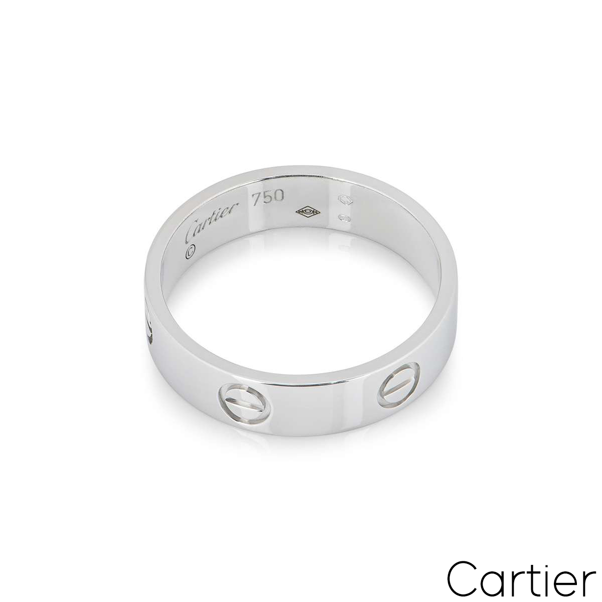 Cartier White Gold Plain Love Ring Size 54 B4084754